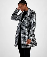 Bcx Juniors' Houndstooth Double-Breasted Belted Coat