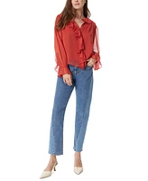 Sam Edelman Women's Ruffle-Trim Button-Front Blouse