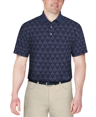 Pga Tour Men's Short Sleeve Ombre Jacquard Performance Polo Shirt