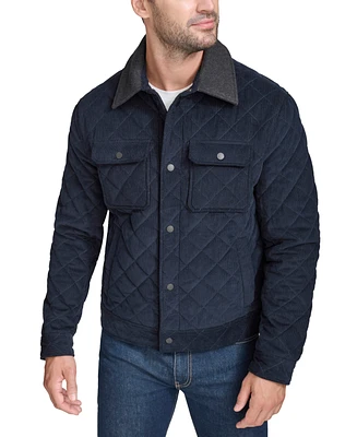 Cole Haan Men's Collared Quilted Button-Front Jacket