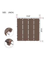 Simplie Fun 44-Pack Interlocking Deck Tiles for Patio, Balcony, Backyard