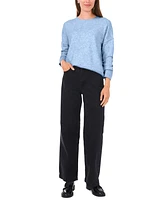 Vince Camuto Women's Crewneck Drop-Shoulder Button-Trim Sweater