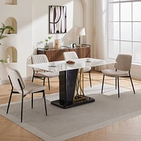 Streamdale Furniture Modern Retro Linen Dining Chairs Set of 2