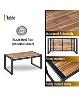 Streamdale Furniture Acacia Wood Patio Set for Outdoor Spaces