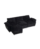 Streamdale Furniture Modern 3-Seat Sleeper Sofa with Ottoman