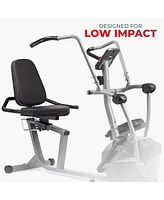 Sunny Health & Fitness Performance Recumbent Cross Trainer & Elliptical Bike with Dual Motion Arm Exercisers, Easy Access Seat & Exclusive SunnyFit Ap