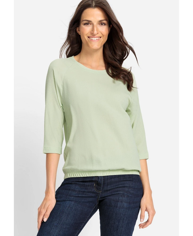 Olsen Women's Boat Neck Solid Crepe T-Shirt