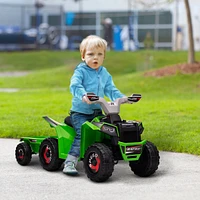 Streamdale Furniture Kids Electric Quad with Trailer and Wear-Resistant Wheels