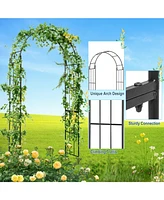 Givimo 7.5 Feet Metal Garden Arch for Climbing Plants and Outdoor Garden Decor-Black