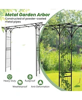 Givimo 81 Inch Garden Arbor Metal Archway for Climbing Plants-Black