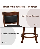 Sugift Swivel Bar Stools Set of 2 with 20 Inch Wider Cushioned Seat