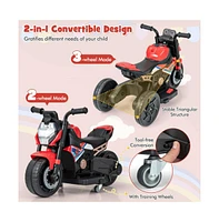 Vebreda Kids Ride-on Motorcycle 6V Battery Powered Motorbike with Detachable Training Wheels-Pink