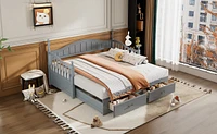 Simplie Fun Twin Daybed with Trundle, Storage & Extension, Grey (Arrives 9.12)