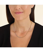 Rosefield Two Tone Swirl Necklace In 14K Yellow Gold And Rhodium Plated Stainless Steel