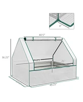 Streamdale Furniture Mini Greenhouse Raised Garden Bed, White & Silver