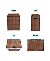 Pe Rattan Laundry Hamper with Removable Bags