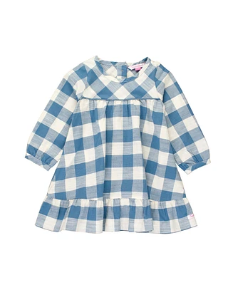 RuffleButts Toddler Girls Long Sleeve Ruffle Hem Dress