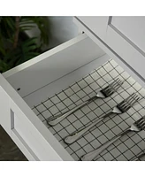 Modern Pantry Cabinet with Doors, Drawer, Adjustable Shelves, Grey
