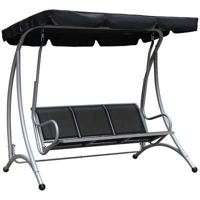 Streamdale Furniture 3-Seat Outdoor Canopy Swing with Adjustable Shade