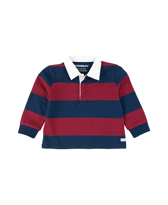 RuggedButts Little Boys Long Sleeve Rugby Polo