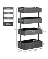 4-Tier Wooden Vertical Planter for Gardens