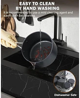 3-Quart Hard Anodized Nonstick Saucepan with Lid, Black