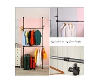 Streamdale Furniture Telescopic Garment Rack, Adjustable, Heavy-Duty, No Wall Damage