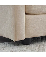 Streamdale Furniture Chenille Fabric Ottomans for Sofa Sets (2, 3, 4 Seaters) - Beige