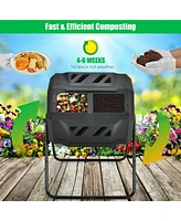 Givimo 43 Gallon Composting Tumbler Compost Bin with Dual Rotating Chamber