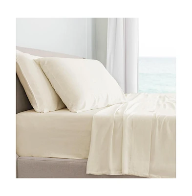 Cariloha Classic 4-Piece Twill Sheet Set | | Split King | Viscose Material |Extra soft, Cooling for Hot Sleepers