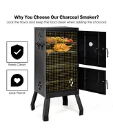 Givimo Vertical 2-Tier Outdoor Barbeque Grill with Temperature Gauge