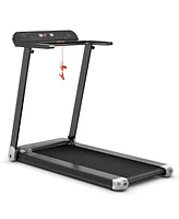 Vebreda Folding Electric Compact Walking Treadmill with App Control Speaker-Silver