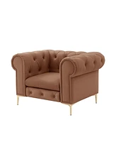 Nicole Miller Raeleigh Leather Pu Chesterfield Club Chair