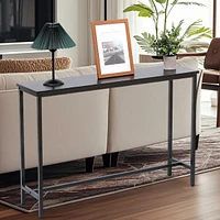 Sugift Console Table Modern Entryway Table with Durable Black Metal Frame