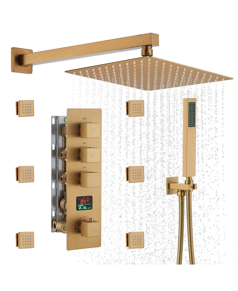 Casainc Digital Display Single Handle Shower Faucet 1.8 Gpm