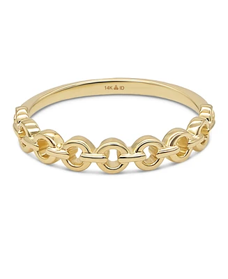 Devata Cable Link Ring in 14K Gold, Size 7