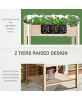 Streamdale Furniture 36" Raised Garden Bed with Shelf