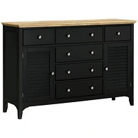 Simplie Fun Black Sideboard Buffet with Adjustable Shelves