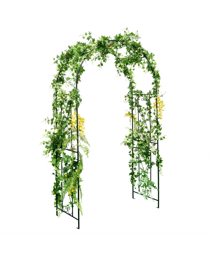 Givimo Garden Arch Arbor Trellis Patio Plant Stand Rack Archway-Black