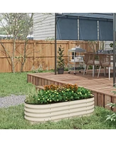 Simplie Fun Galvanized Raised Garden Bed: Cream