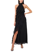 CeCe Women's Ruffled Halter Maxi Dress