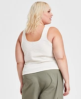 And Now This Trendy Plus Double Square-Neck Tank, Created for Macy's