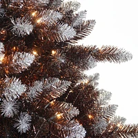 Puleo 7.5-ft. Windsor Spruce Pewter Tinsel Tree with 500 Clear Lights & Stand