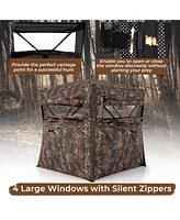 Sugift Hunting Blind 360 Degree One-Way See-Through Ground Blind for 2-3 Person