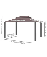 Streamdale Furniture 10' x 13' Aluminum Frame Patio Gazebo with Netting and Curtains