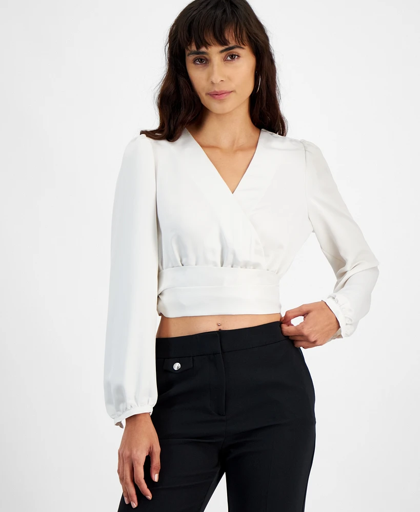 Boss Orange Women's Surplice Tie-Waist Crop Top