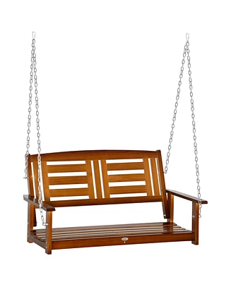 Simplie Fun Front Porch Swing with Hanging Chains for Garden and Yard