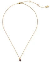 Kate Spade New York Gold-Tone Stone Heart Pendant Necklace, 16" + 3" extender