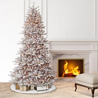 Puleo 7.5-ft. Snowy Bennington Fir Tree with 500 Clear Lights & Stand