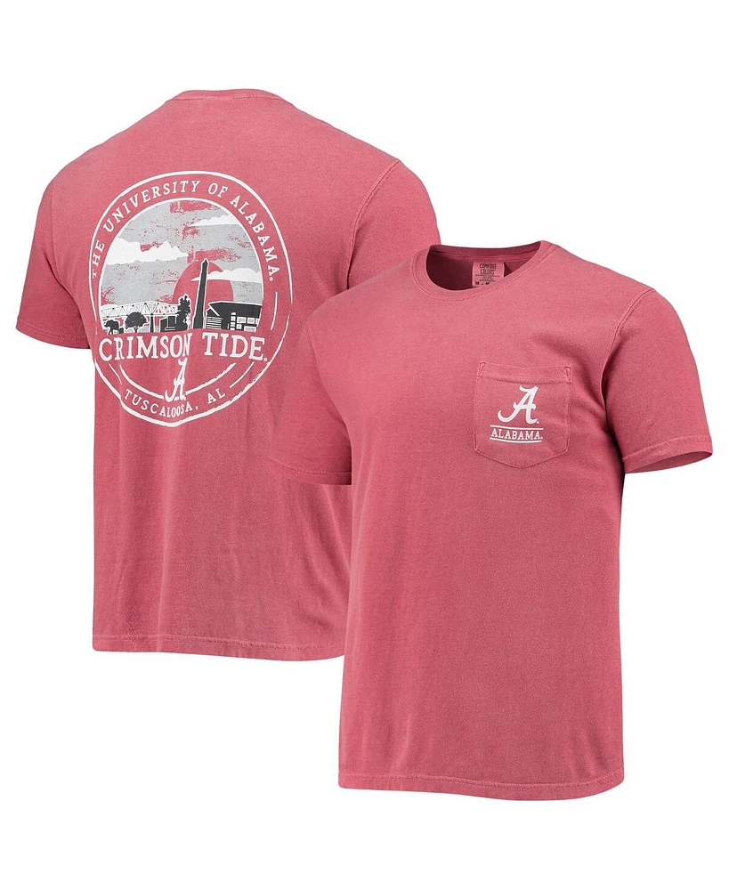 Image One Men's Crimson Alabama Tide Circle Campus Scene T-Shirt